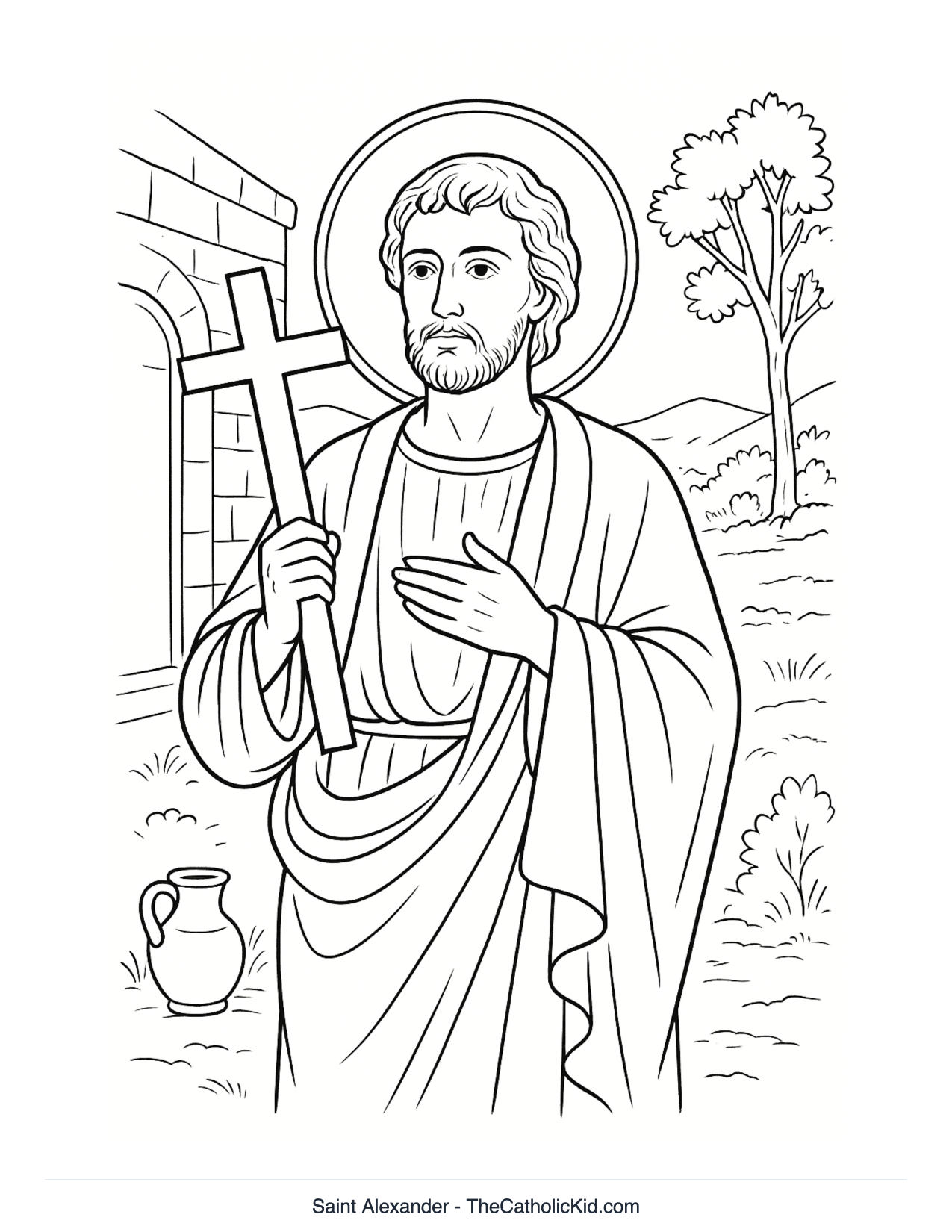 Saint Alexander Coloring Page