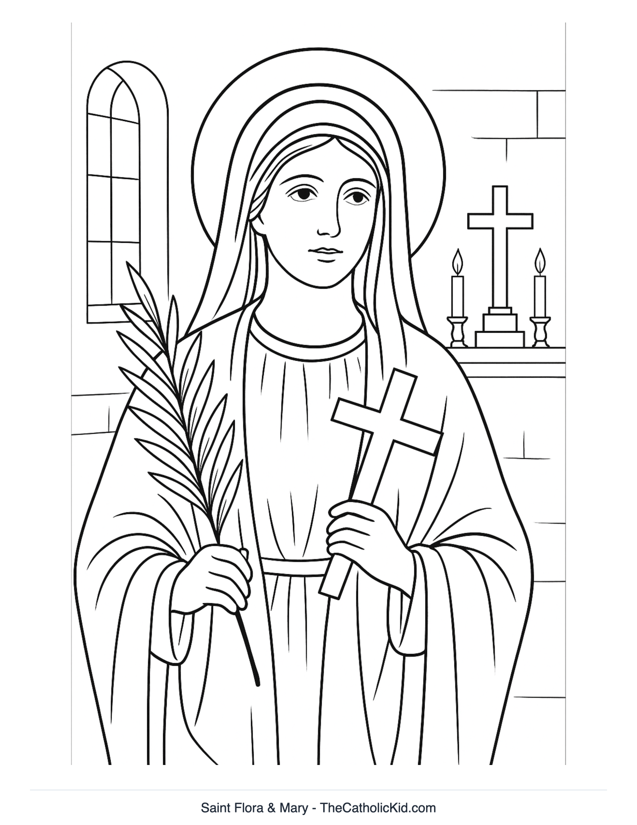 Saint Flora & Mary Coloring Page