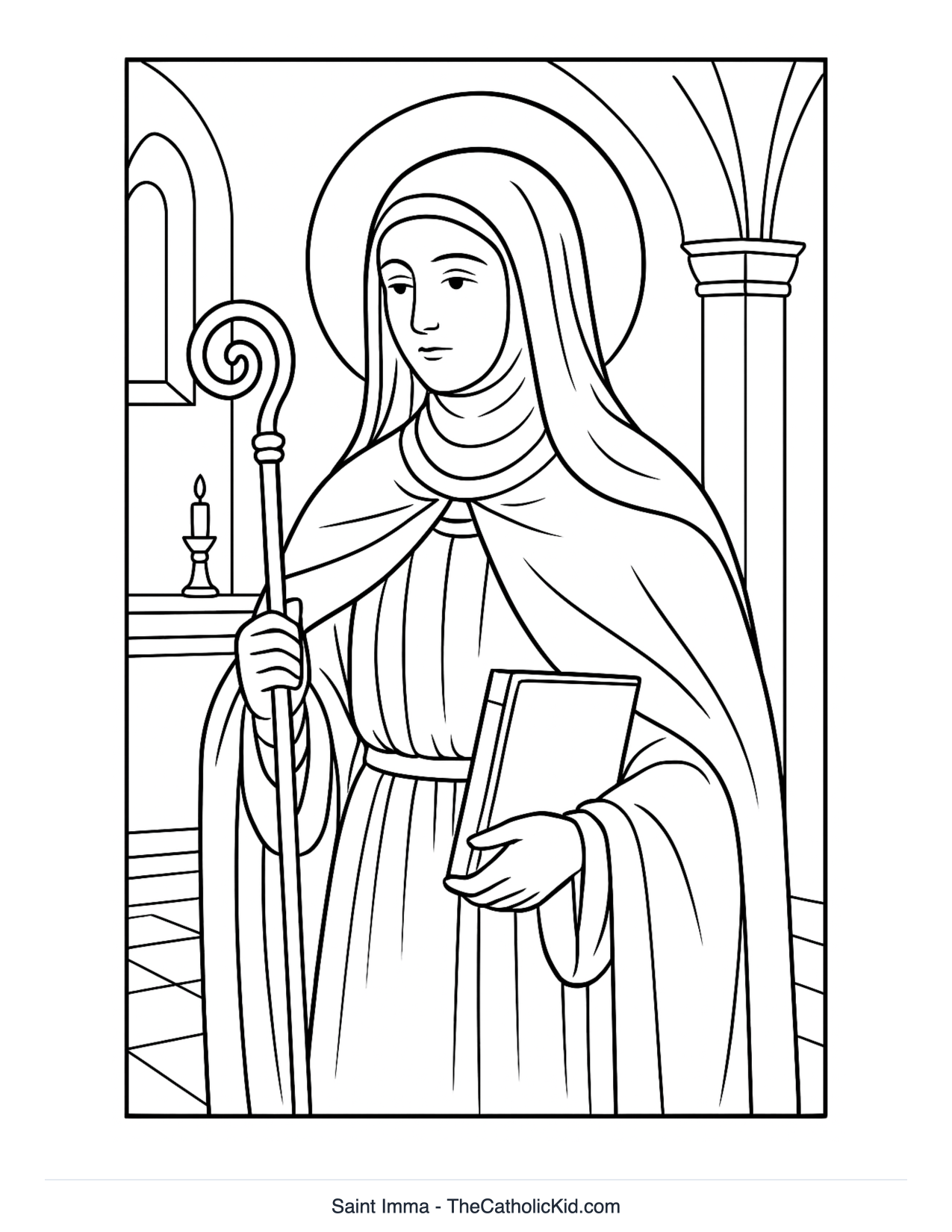 Saint Imma Coloring Page