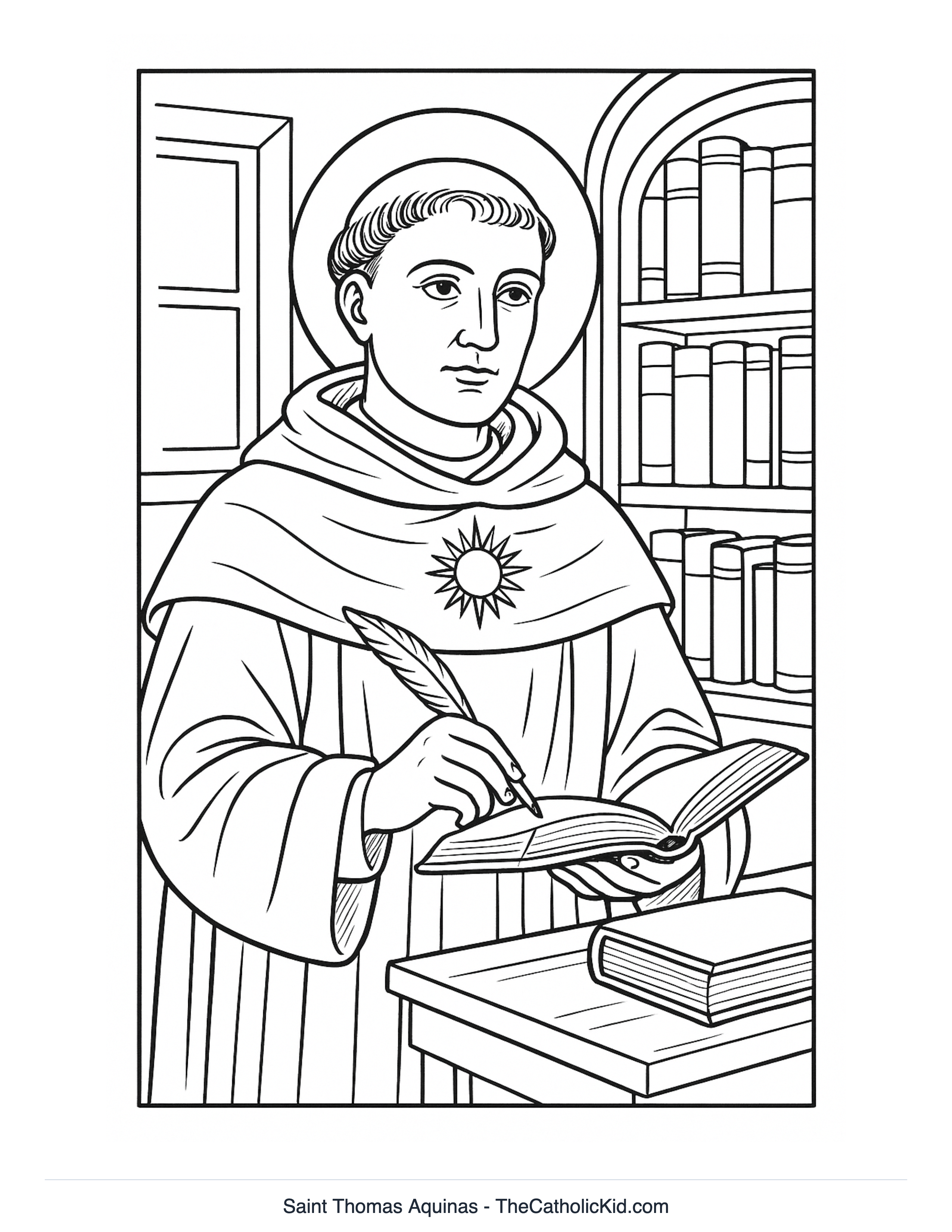 Saint Thomas Aquinas Coloring Page