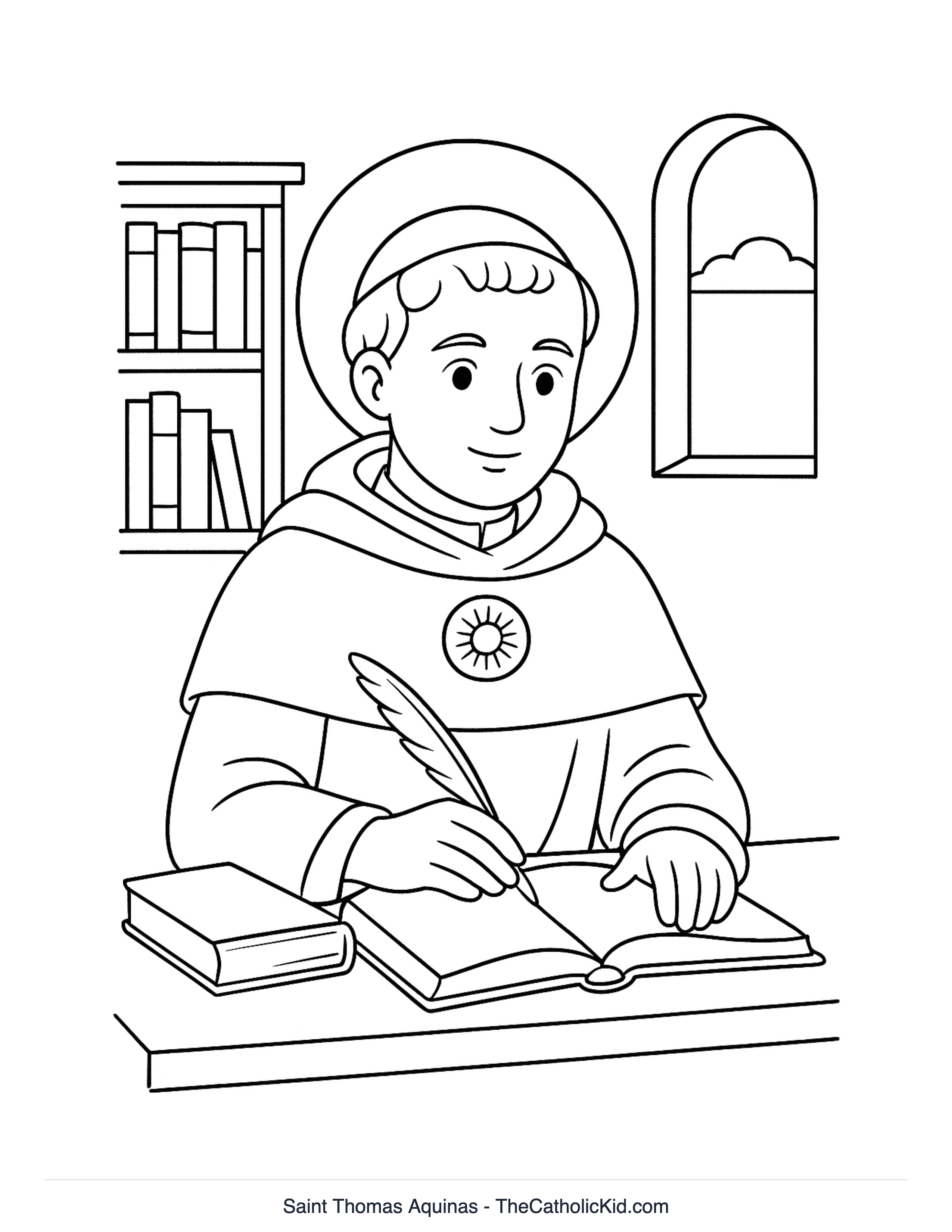 Saint Thomas Aquinas Coloring Page