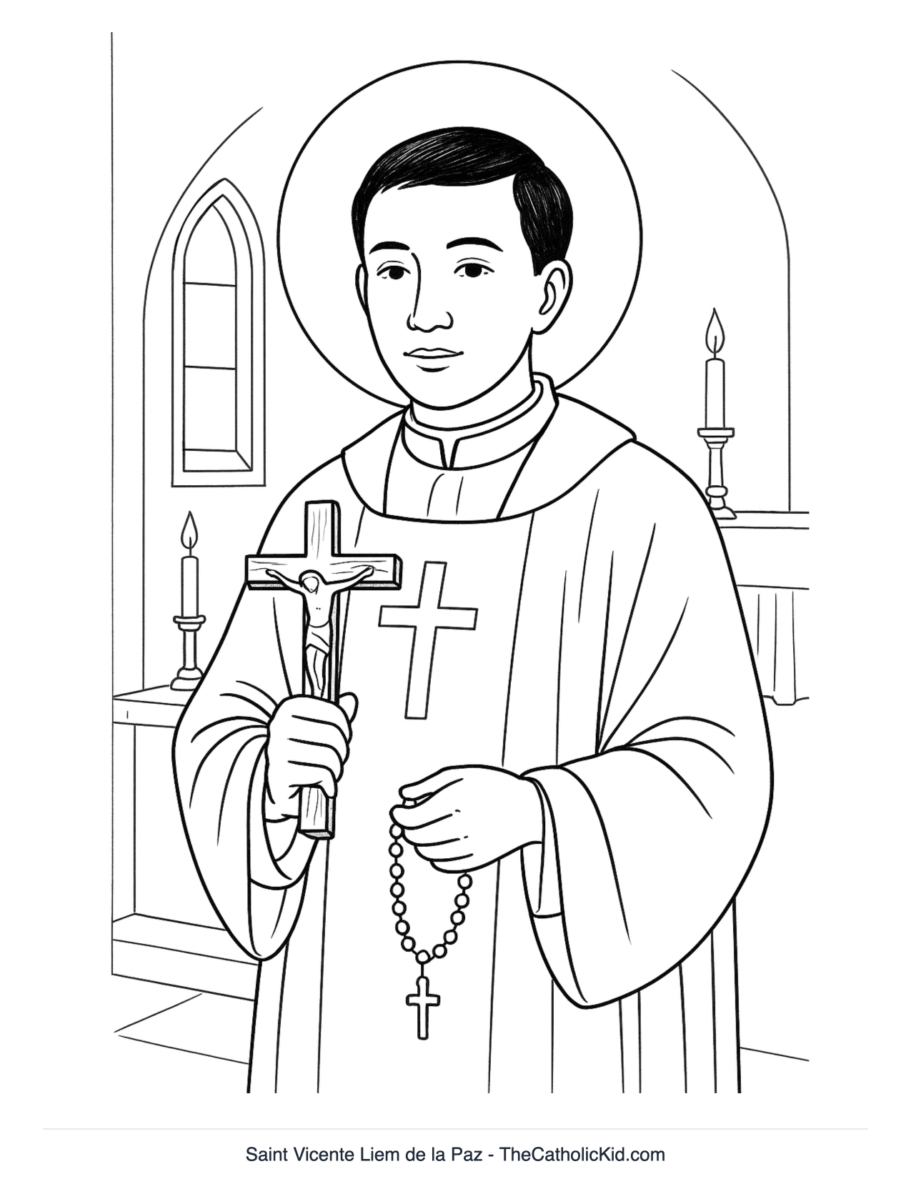 Saint Vicente Liem de la Paz Coloring Page